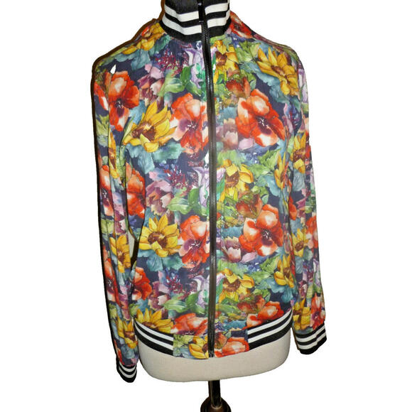Denim & Flower Ricky Singh Full Zip Floral Jacket Men’s Medium Slim EU 40 - Picture 1 of 6